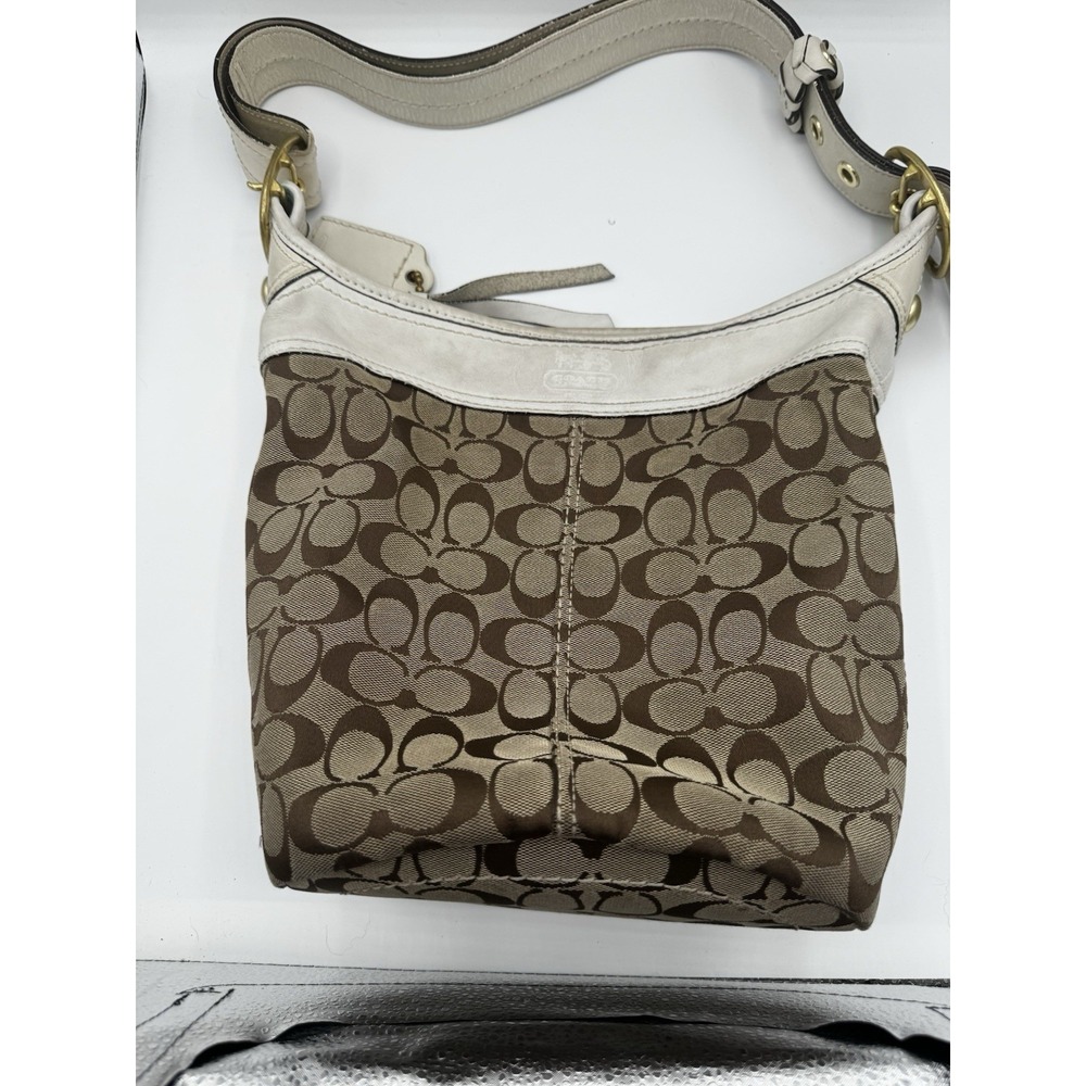 COACH Bleecker Signature Bucket Crossbody Shoulder Bag Purse Good Cond PT2